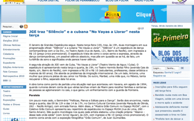 [Folha de Pernambuco] JGE traz “Silêncio” e a cubana “No Vayas a Llorar” nesta terça